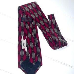 Grateful Dead Men's Burgundy and Gray Geometric Tie